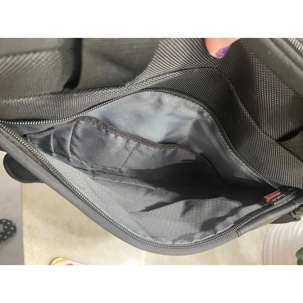 Samsonite slim black nylon and neoprene laptop bag